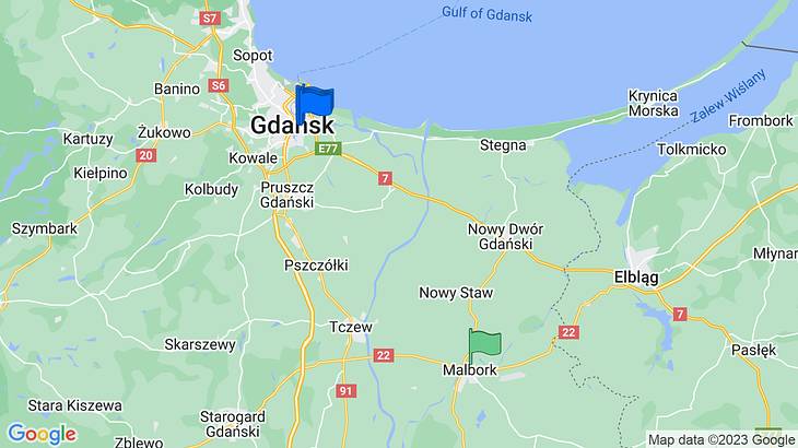 Gdańsk 2-Day Itinerary Map
