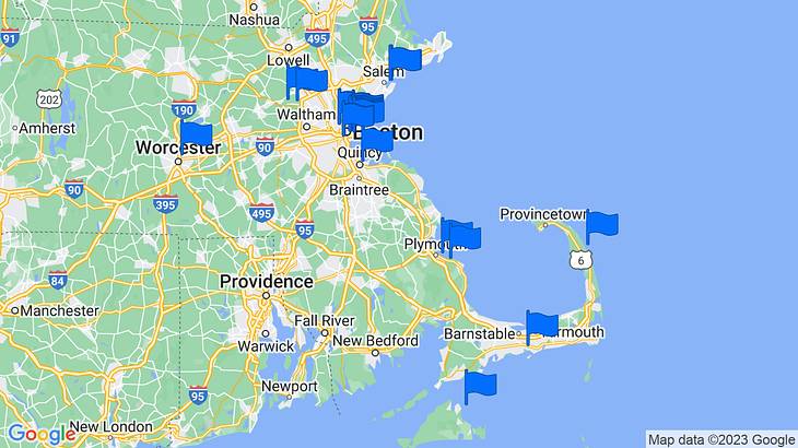 Massachusetts Landmarks Map