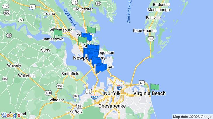 Newport News Things to Do Map