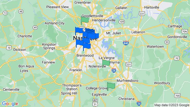 Nashville Things to Do Map