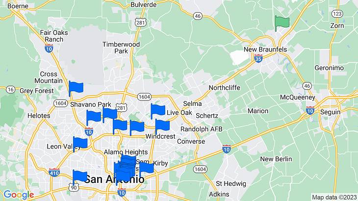 San Antonio Things to Do Map