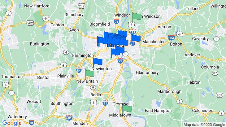 Hartford Things to Do Map