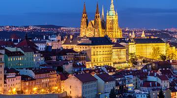Visiting the Prague Castle at night is a romantic thing to do in Prague for couples