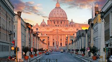 Landmarks in Europe - A street leading up to a basilica in Rome