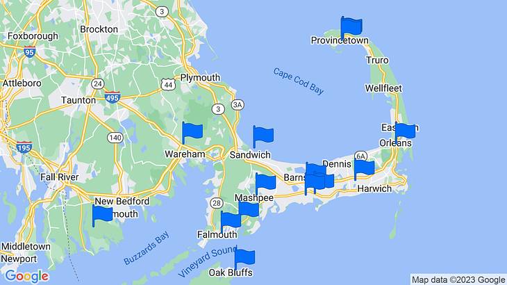 Map of Cape Cod Breweries