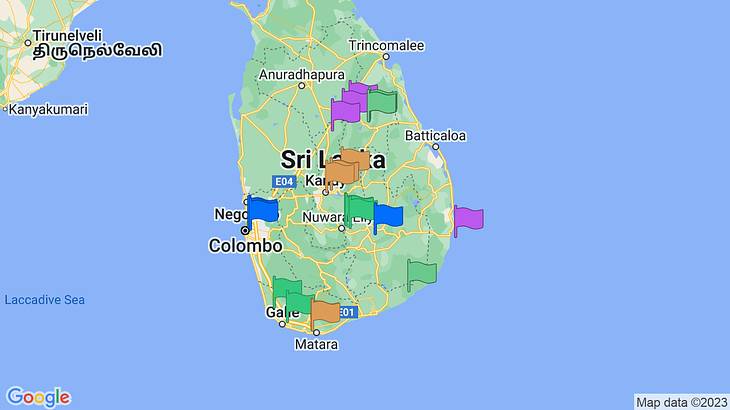 Sri Lanka Things to Do Map