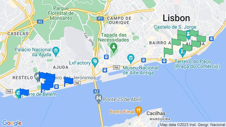 Lisbon 2-Day Itinerary Map
