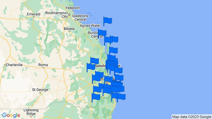 Brisbane Weekend Getaways Map