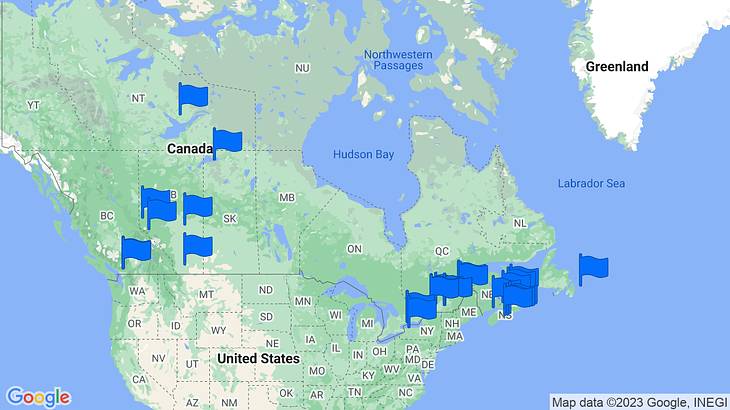 Canada Landmarks Map