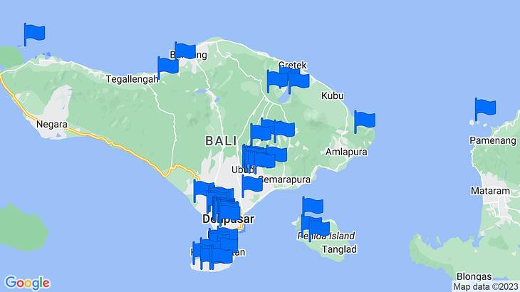 Bali Things to Do Map