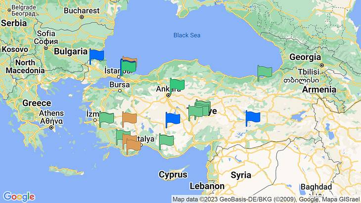 Turkey Landmarks Map