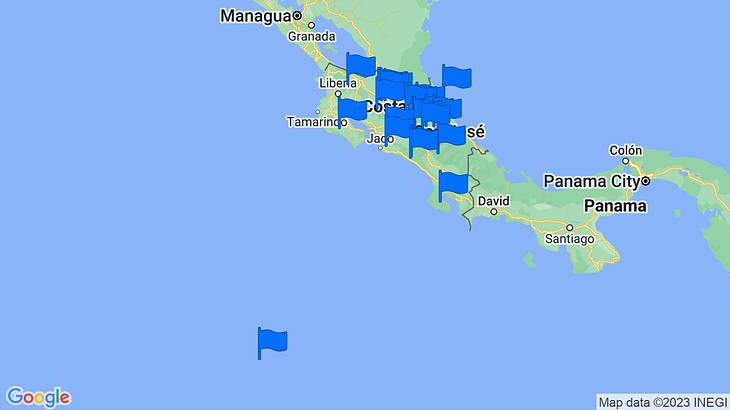 Costa Rica Landmarks Map