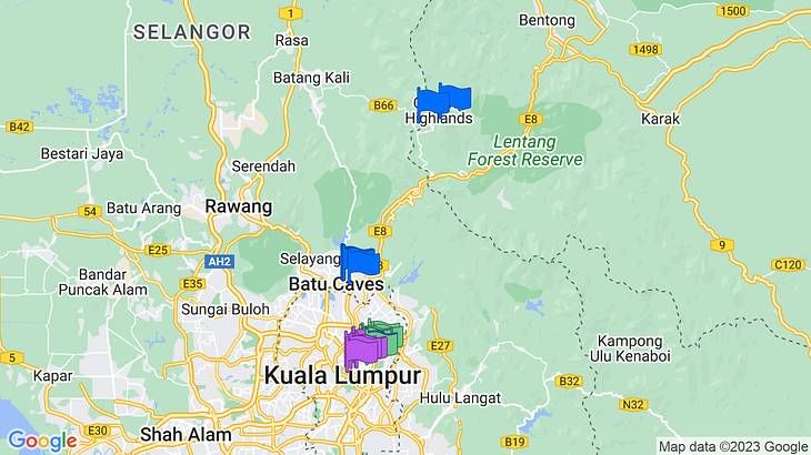 Kuala Lumpur 3-Day Itinerary Map