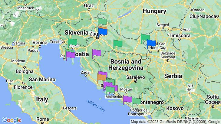 Croatia Landmarks Map