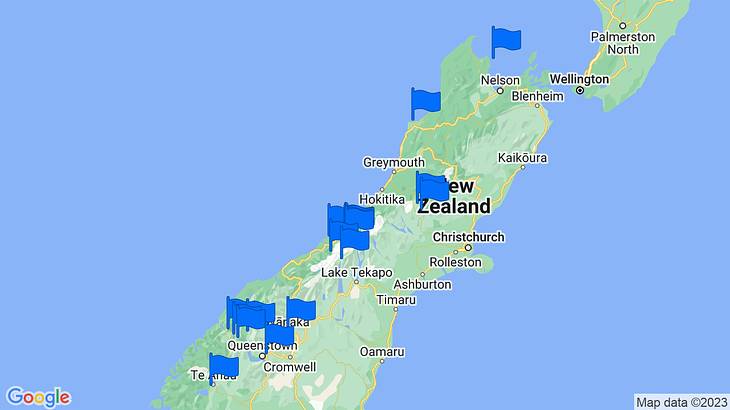New Zealand Hikes Map