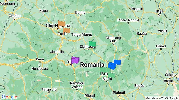 Romania 5-Day Itinerary Map