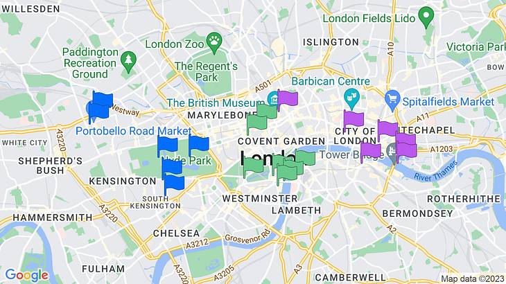 London 3-Day Itinerary Map