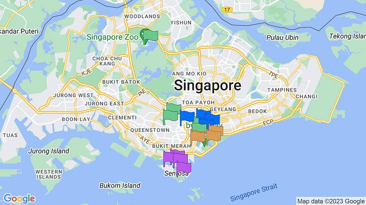 Singapore 4-Day Itinerary Map