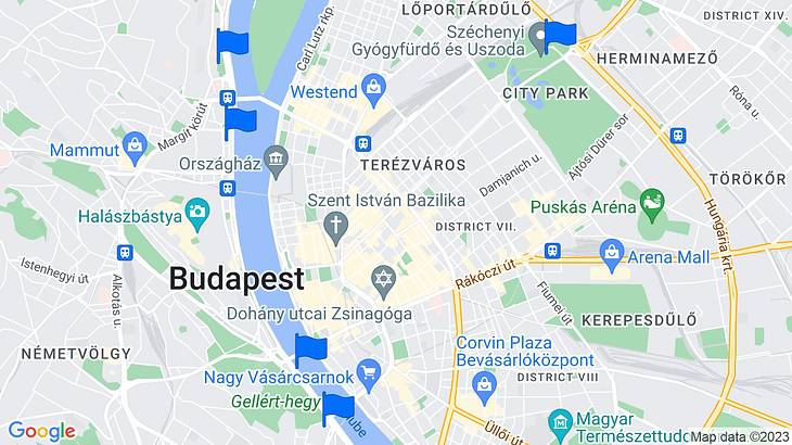 Budapest Thermal Baths Map
