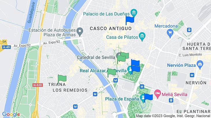 Sevilla 2-Day Itinerary Map