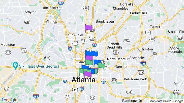 Atlanta Landmarks Map