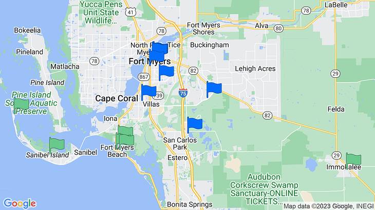 Fort Myers Things to Do Map
