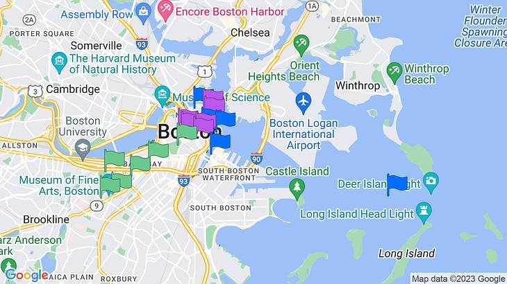 Boston 3-Day Itinerary Map