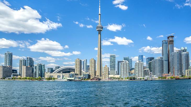 Weekend in Toronto itinerary - Downtown Toronto skyline along water, Ontario, Canada