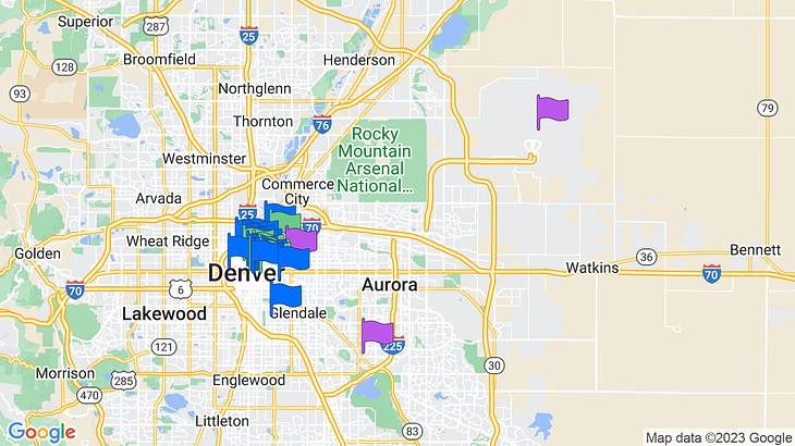 Denver Landmarks Map