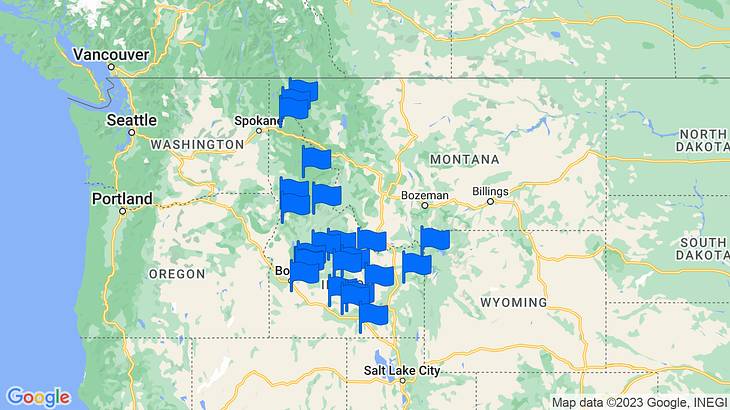Idaho Landmarks Map