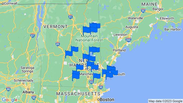 New Hampshire Landmarks Map