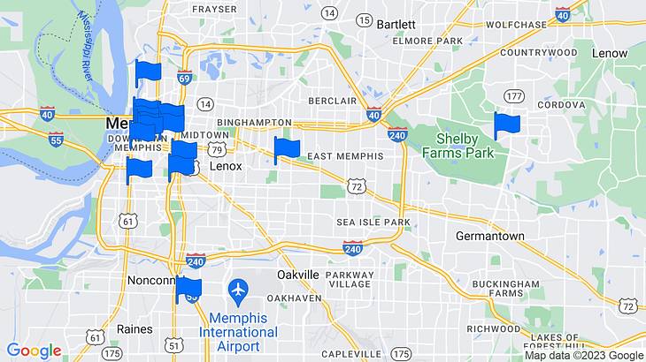Memphis Landmarks Map