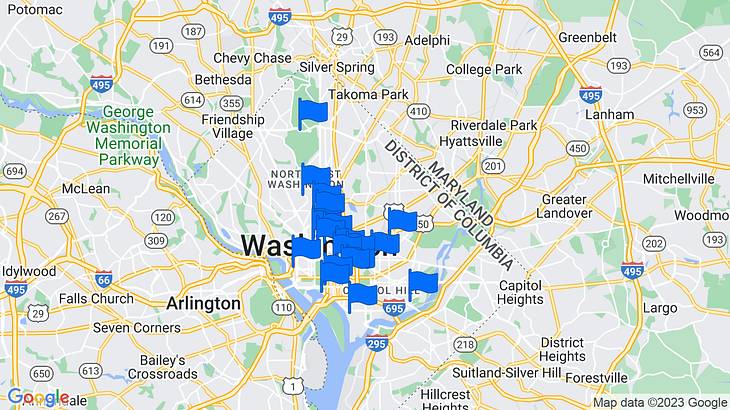 Washington, DC Date Ideas Map