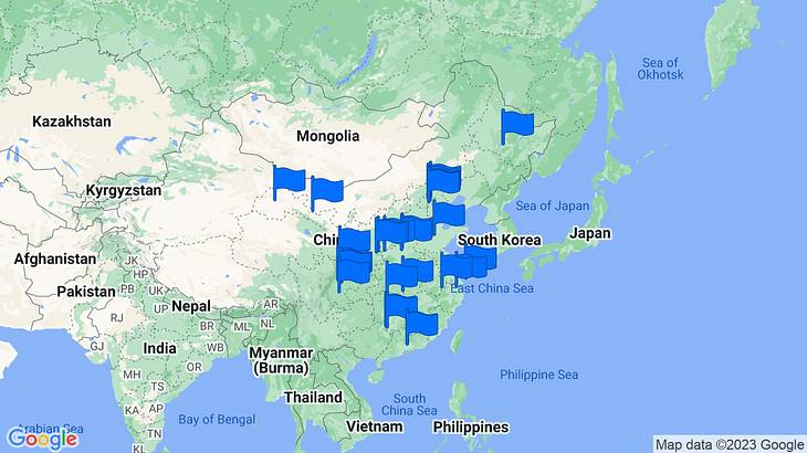 China Landmarks Map