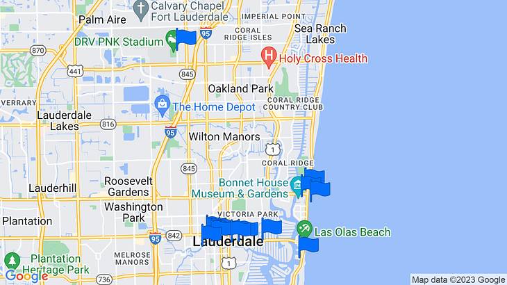 Fort Lauderdale Landmarks Map
