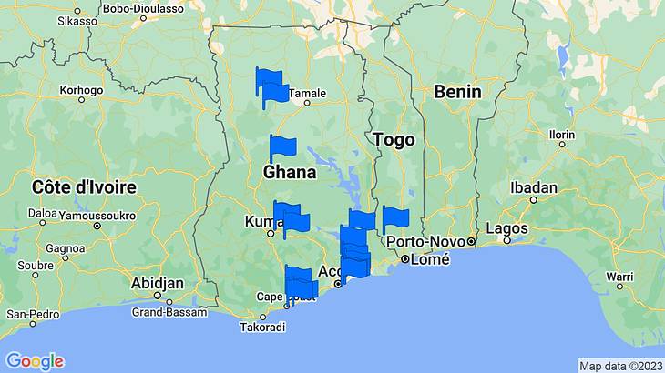 Ghana Things to Do Map