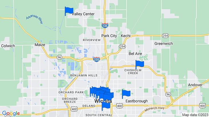 Wichita Landmarks Map