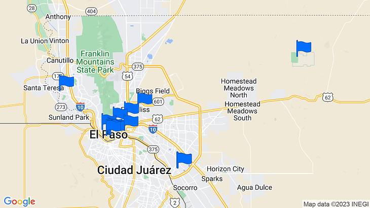 El Paso Landmarks Map