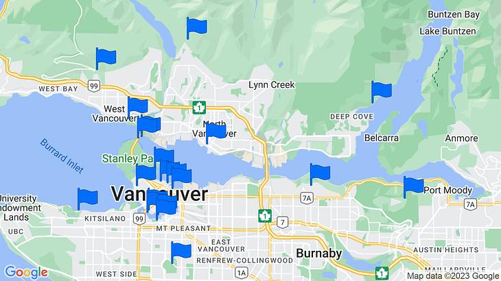 Vancouver Viewpoints Map