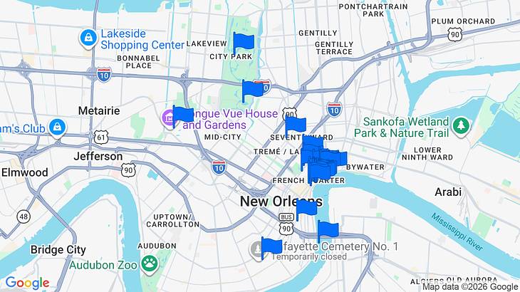 New Orleans Landmarks Map