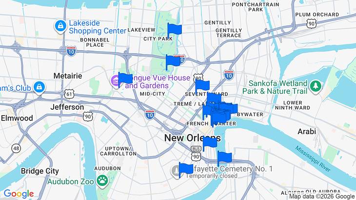 New Orleans Landmarks Map