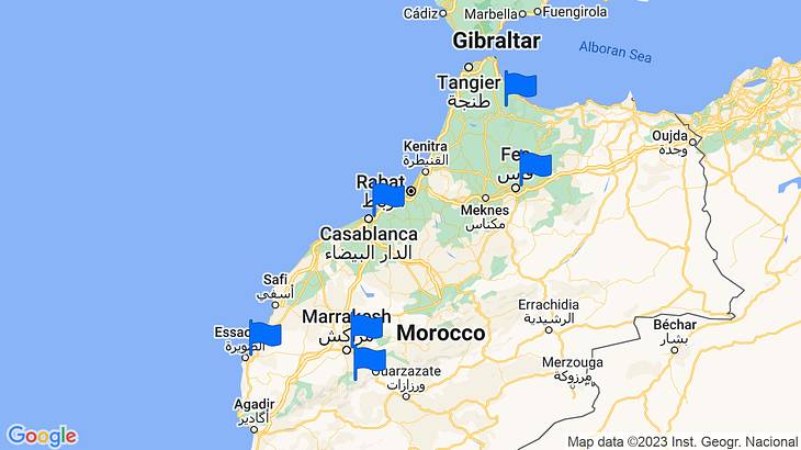 Morocco Places to Stay Map