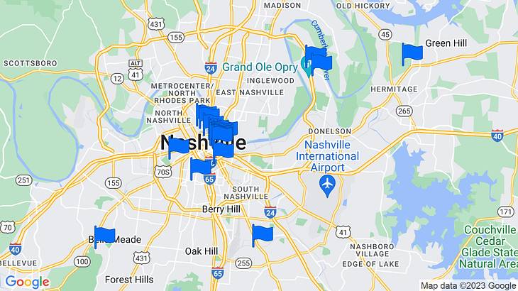 Nashville Landmarks Map