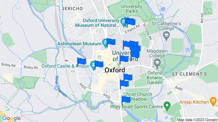 Oxford 1-Day Itinerary Map
