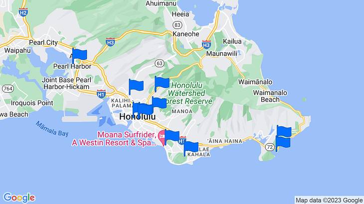 Honolulu Landmarks Map