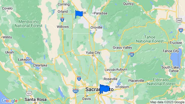 Sacramento Landmarks Map