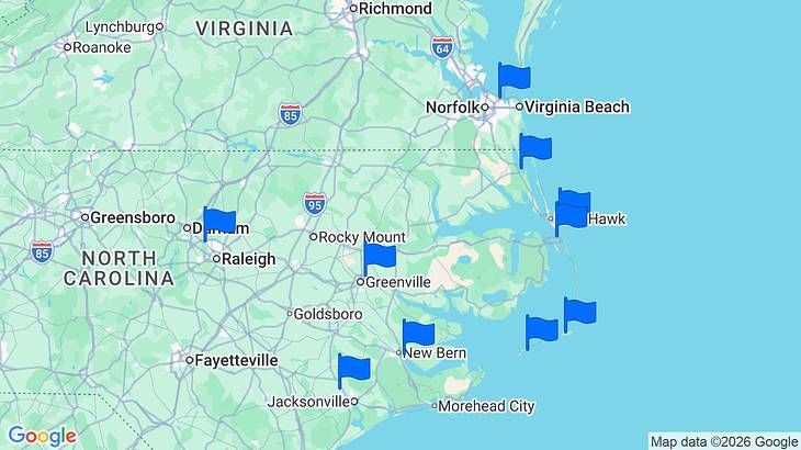Outer Banks Airports Map