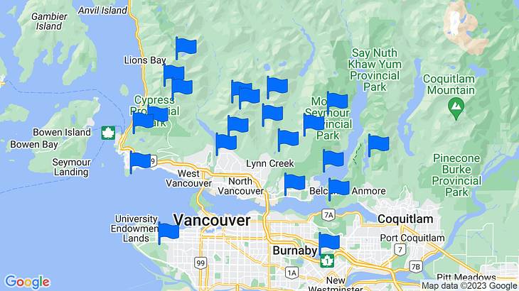 Vancouver Hikes Map
