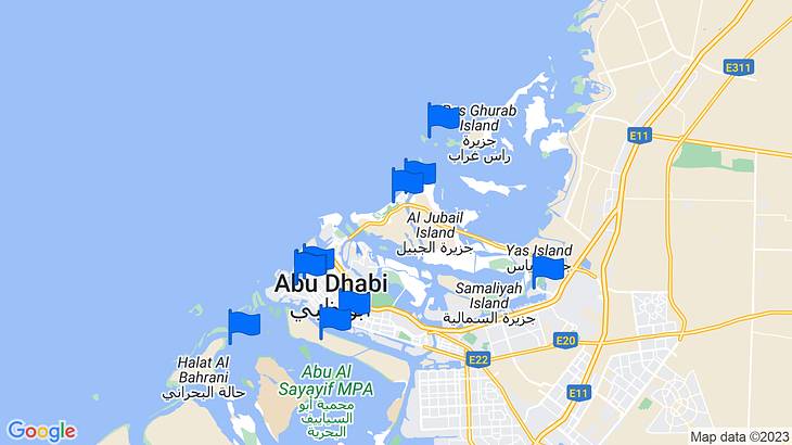 Abu Dhabi Beaches Map