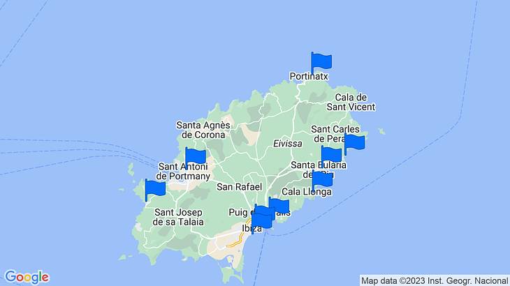Ibiza Places to Stay Map